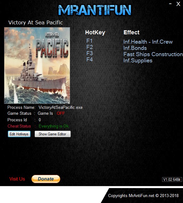 Victory At Sea Pacific: Trainer +4 v1.0.3 {MrAntiFun}