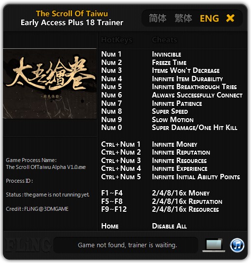 The Scroll Of Taiwu: Trainer +18 Early Access Fixed {FLiNG}