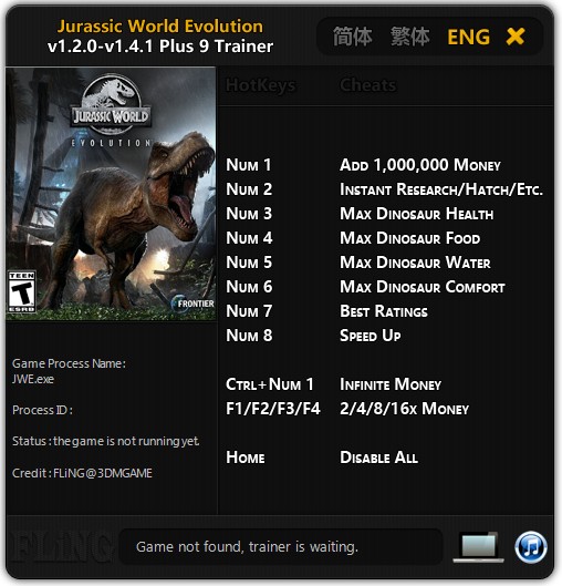 Jurassic World Evolution: Trainer +9 v1.2.0-v1.4.1 {FLiNG}