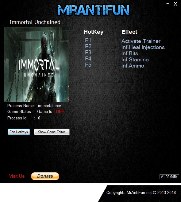Immortal: Unchained - Trainer +4 v14.09.2018 {MrAntiFun}