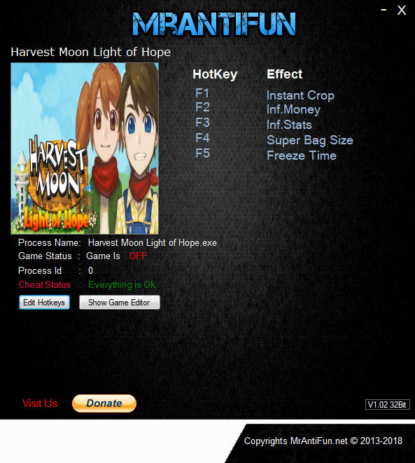 Harvest Moon: Light of Hope - Trainer +5 v2.00 {MrAntiFun}