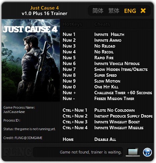 Just Cause 4: Trainer +16 v1.0 {FLiNG}