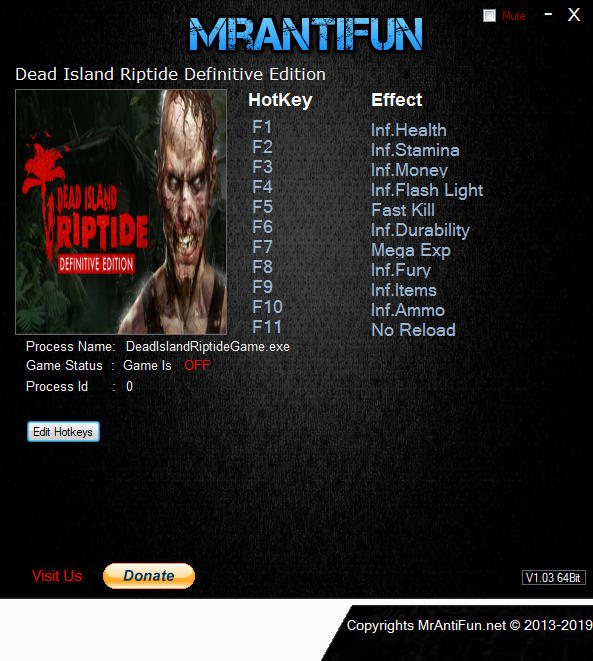 Dead Island: Riptide Definitive Edition - Trainer +11 v1.1.2 {MrAntiFun}