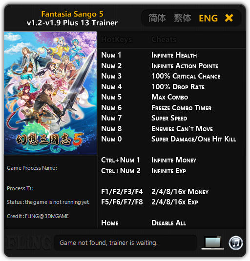 Fantasia Sango 5: Trainer +13 v1.9 {FLiNG}