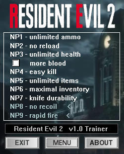 Resident Evil 2 Remake: Trainer +9 v1.0 {dR.oLLe}