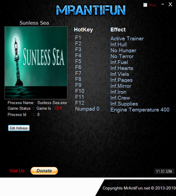 Sunless Sea: Trainer +12 v2.2.6.3150 {MrAntiFun}