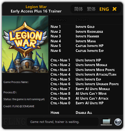 Legion War: Trainer +16 Early Access Update 2019.04.17 {FLiNG}