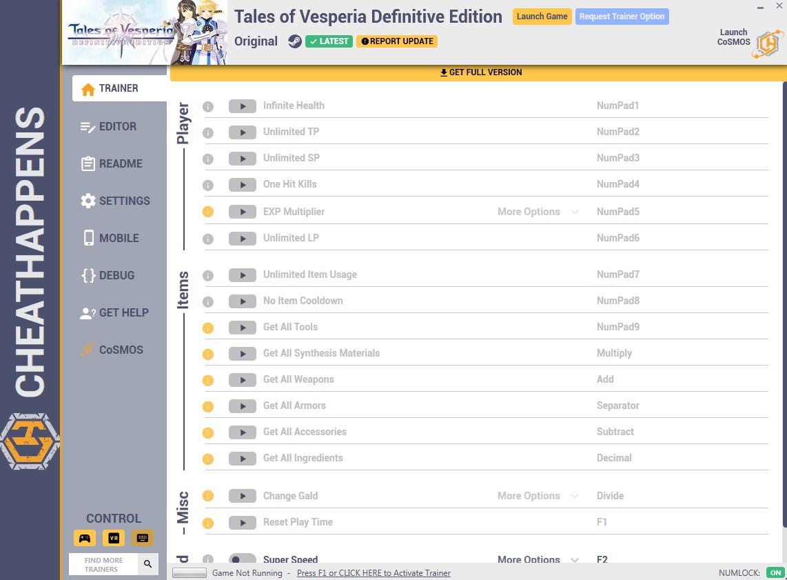 Tales of Vesperia: Definitive Edition - Trainer +18 v1.0 {CheatHappens.com}