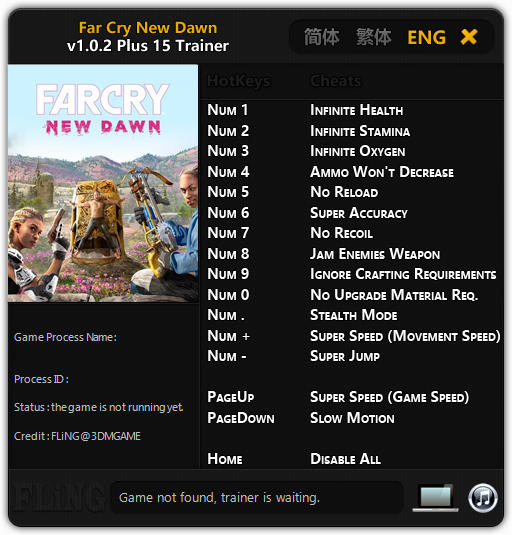 Far Cry: New Dawn - Trainer +15 v1.0.2 {FLiNG}