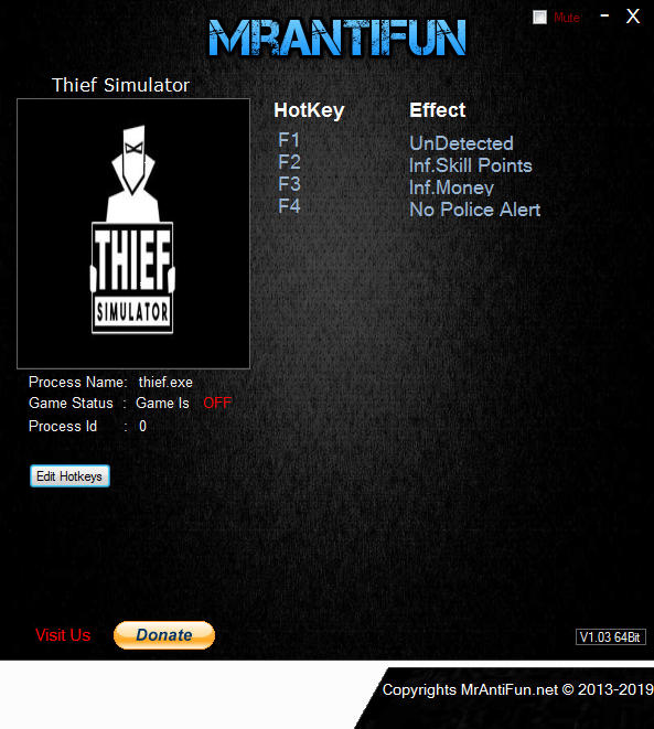 Thief Simulator: Trainer +4 v28.02.2019 {MrAntiFun}