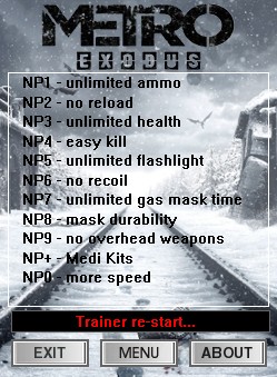 Metro Exodus: Trainer +11 v1.0 {dR.oLLe}
