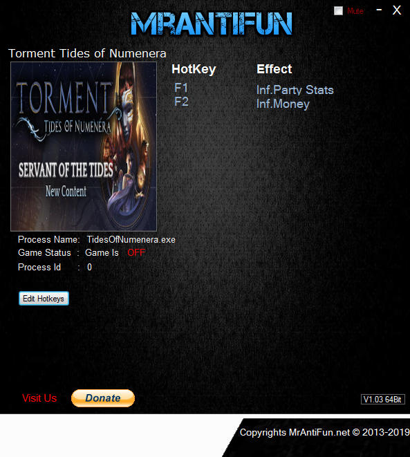 Torment: Tides of Numenera - Trainer +2 v1.1.0 {MrAntiFun}
