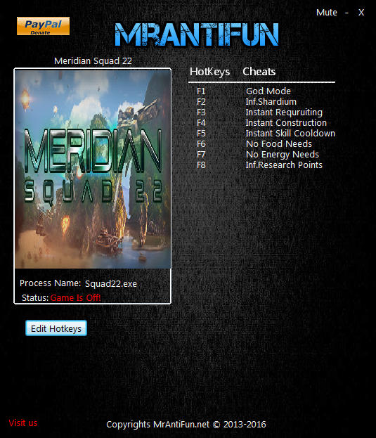 Meridian: Squad 22 - Trainer +8 v0.86 {MrAntiFun}