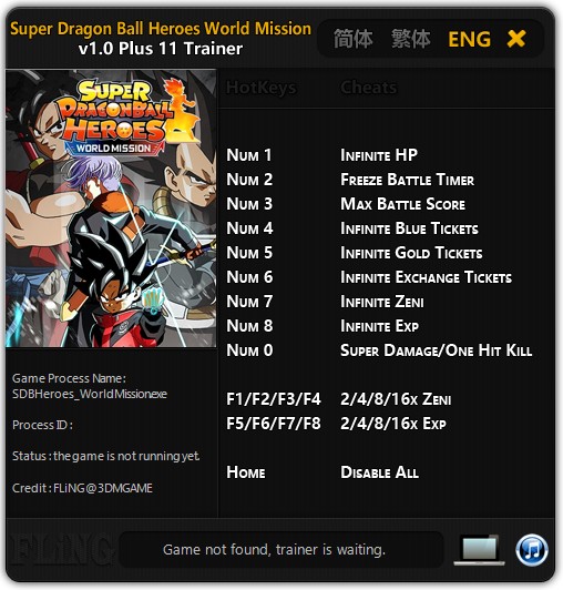 Super Dragon Ball Heroes: World Mission - Trainer +11 v1.0 {FLiNG}
