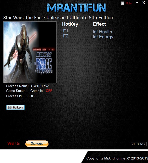 Star Wars: The Force Unleashed - Ultimate Sith Edition: Trainer +2 v12.04.2019 {MrAntiFun}