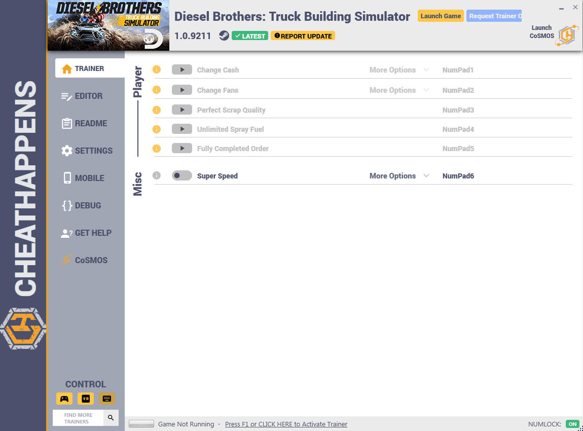 Diesel Brothers: Truck Building Simulator - Trainer +6 v1.0.9211 {CheatHappens.com}