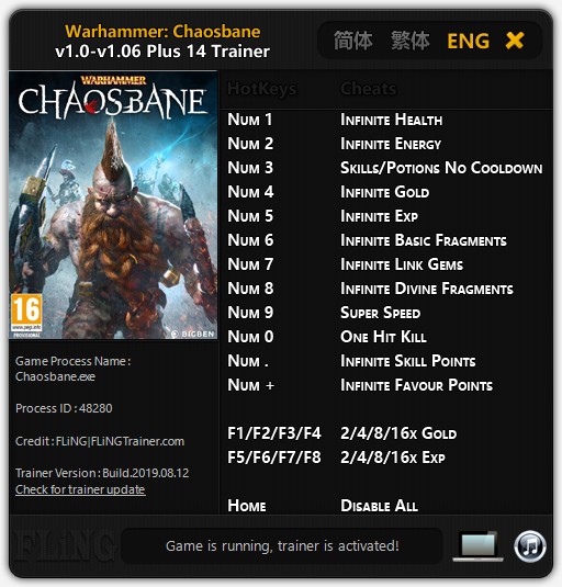Warhammer: Chaosbane - Trainer +14 v1.0-v1.06 {FLiNG}