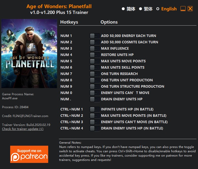 Age of Wonders: Planetfall - Trainer +15 v1.0-v1.200 {FLiNG}