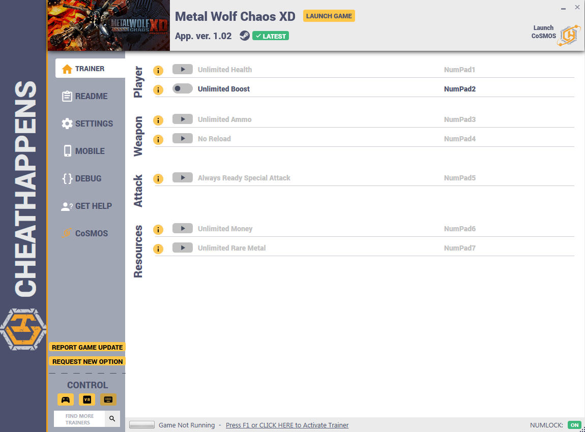 Metal Wolf Chaos XD: Trainer +7 v1.02 {CheatHappens.com}
