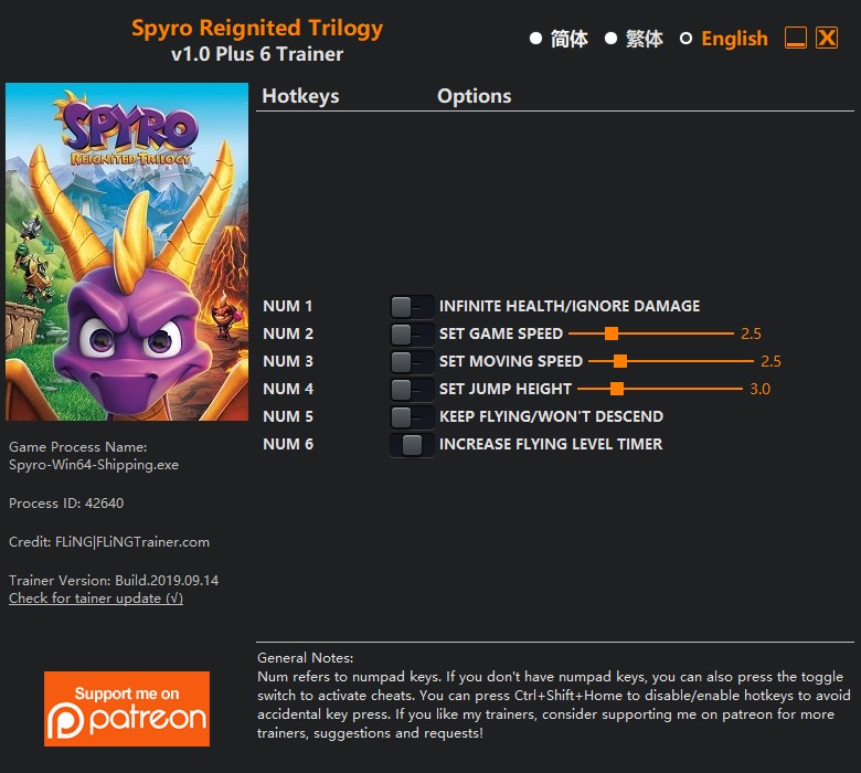 Spyro Reignited Trilogy: Trainer +6 v1.0 {FLiNG}