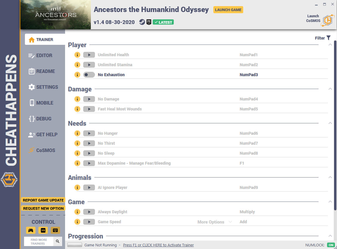 Ancestors: The Humankind Odyssey - Trainer +16 v1.4 08-30-2020 (STEAM+EPIC) {CheatHappens.com}