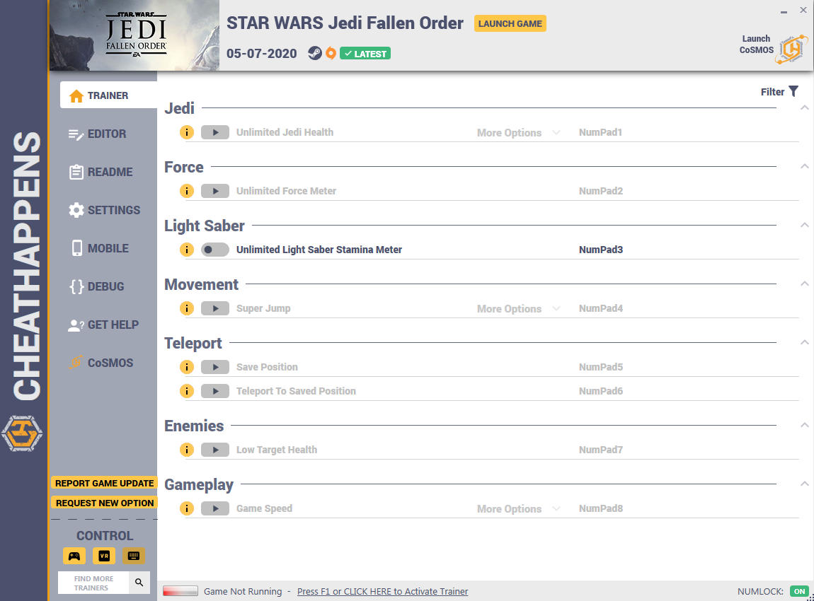 Star Wars Jedi: Fallen Order - Trainer +18 v05.07.2020 {CheatHappens.com}