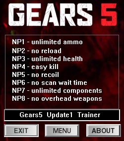 Gears 5: Trainer +8 Update 1 {dR.oLLe}