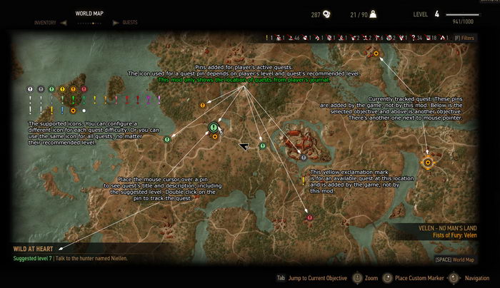 The Witcher 3: Wild Hunt: Cheat-Mode (All Quest Objectives On Map for 1.22)