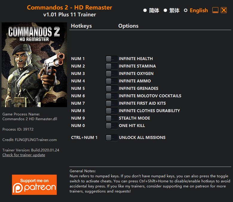 Commandos 2 - HD Remaster: Trainer +11 v1.01 {FLiNG}