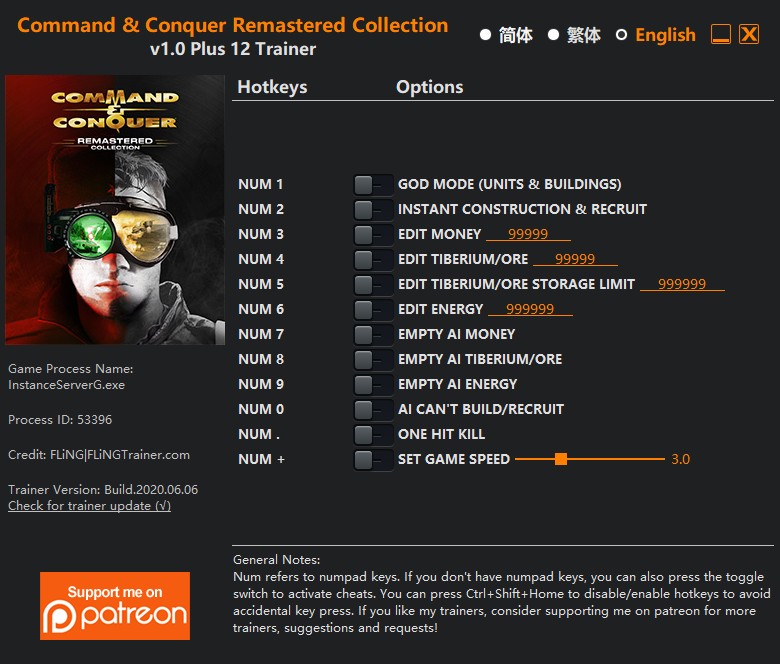 Command and Conquer Remastered Collection: Trainer +12 v1.0 {FLiNG}