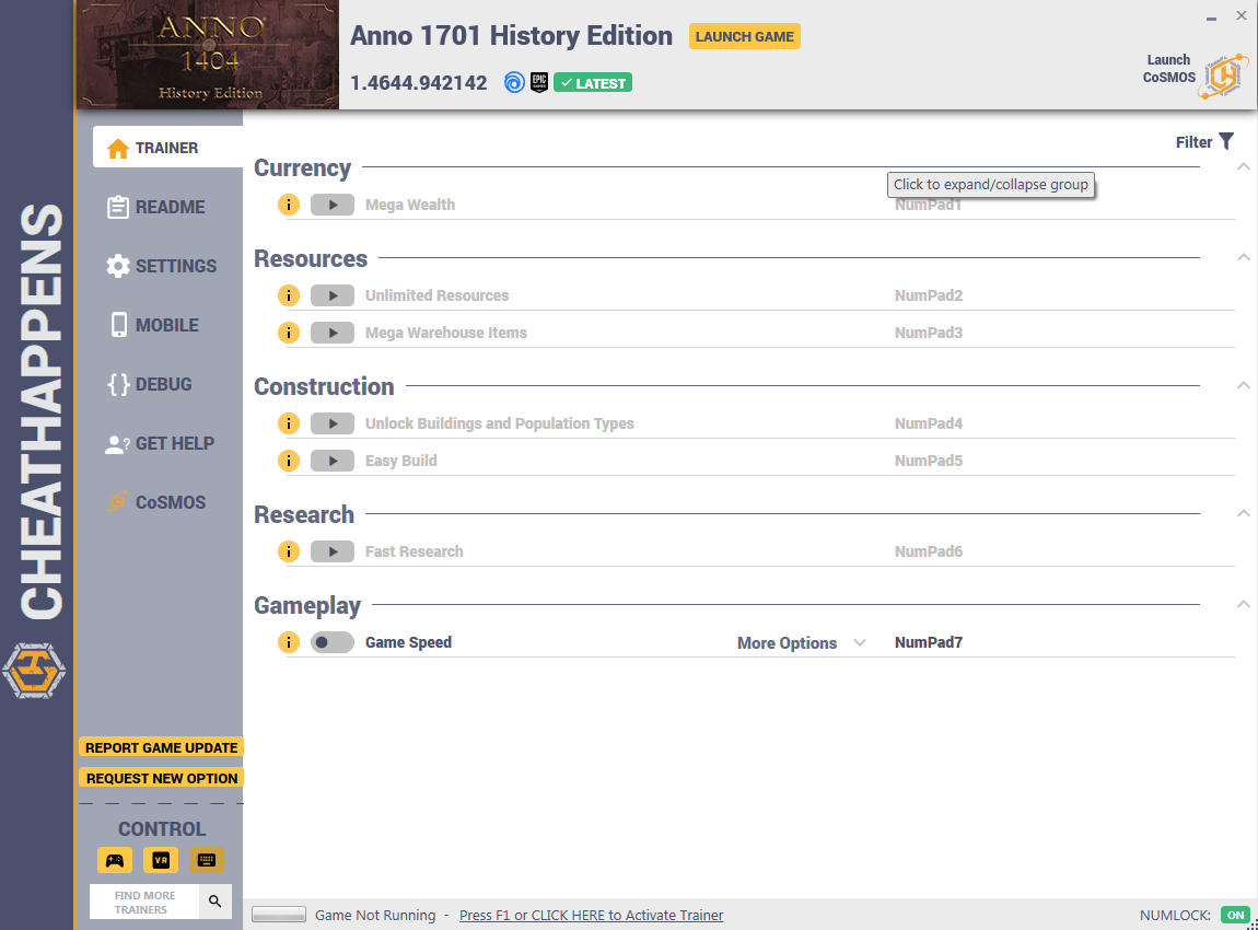 Anno 1701 - History Edition: Trainer +7 v1.4644.942142 {CheatHappens.com}