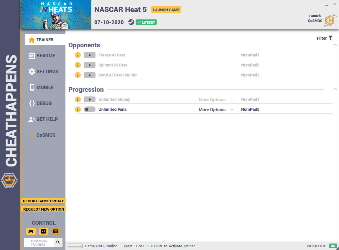 Nascar Heat 5: Trainer +5 v1.0 {CheatHappens.com}