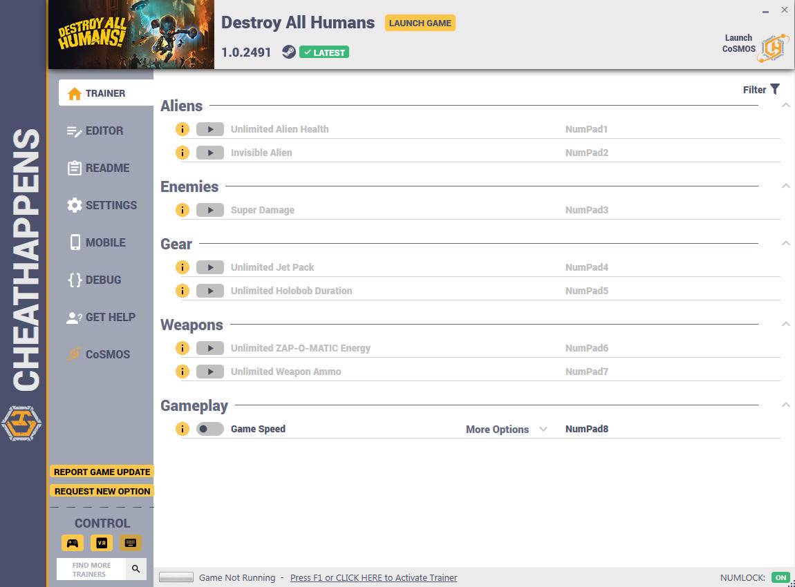 Destroy all Humans Remastered: Trainer +9 v1.0.2491 {CheatHappens.com}