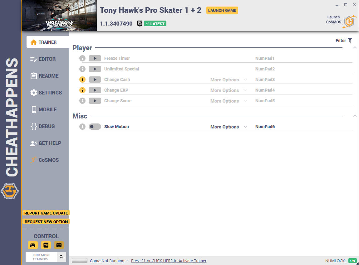 Tony Hawks Pro Skater 1 and 2 Remastered: Trainer +9 v1.1.3407490 {CheatHappens.com}
