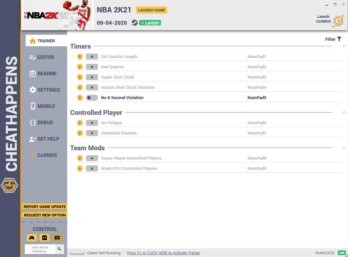 NBA 2K21: Trainer +13 v1.0 {CheatHappens.com}