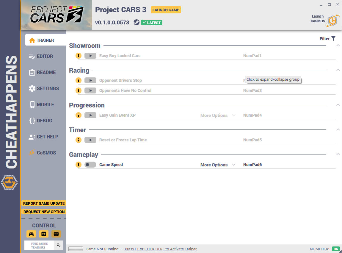 Project Cars 3: Trainer +7 v0.1.0.0.0573 {CheatHappens.com}