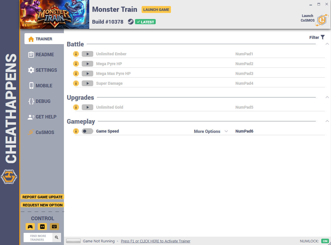 Monster Train: Trainer +6 Build #10378 {CheatHappens.com}