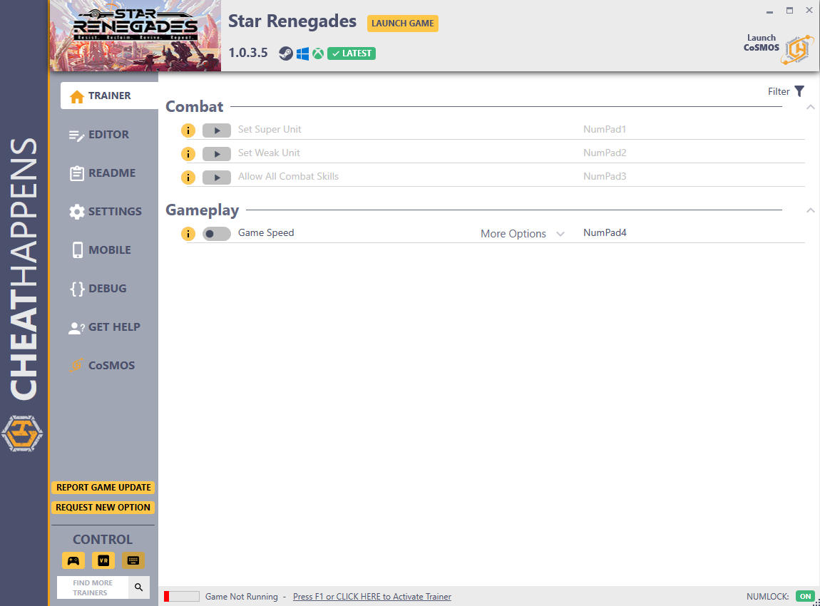 Star Renegades: Trainer +12 v1.0.3.5 (STEAM+GAMEPASS) {CheatHappens.com}