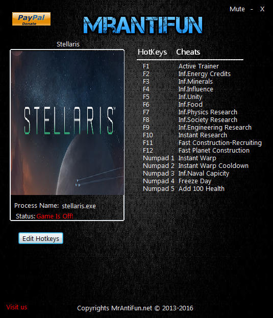 Stellaris: Trainer +16 v2.0.1 {MrAntiFun}