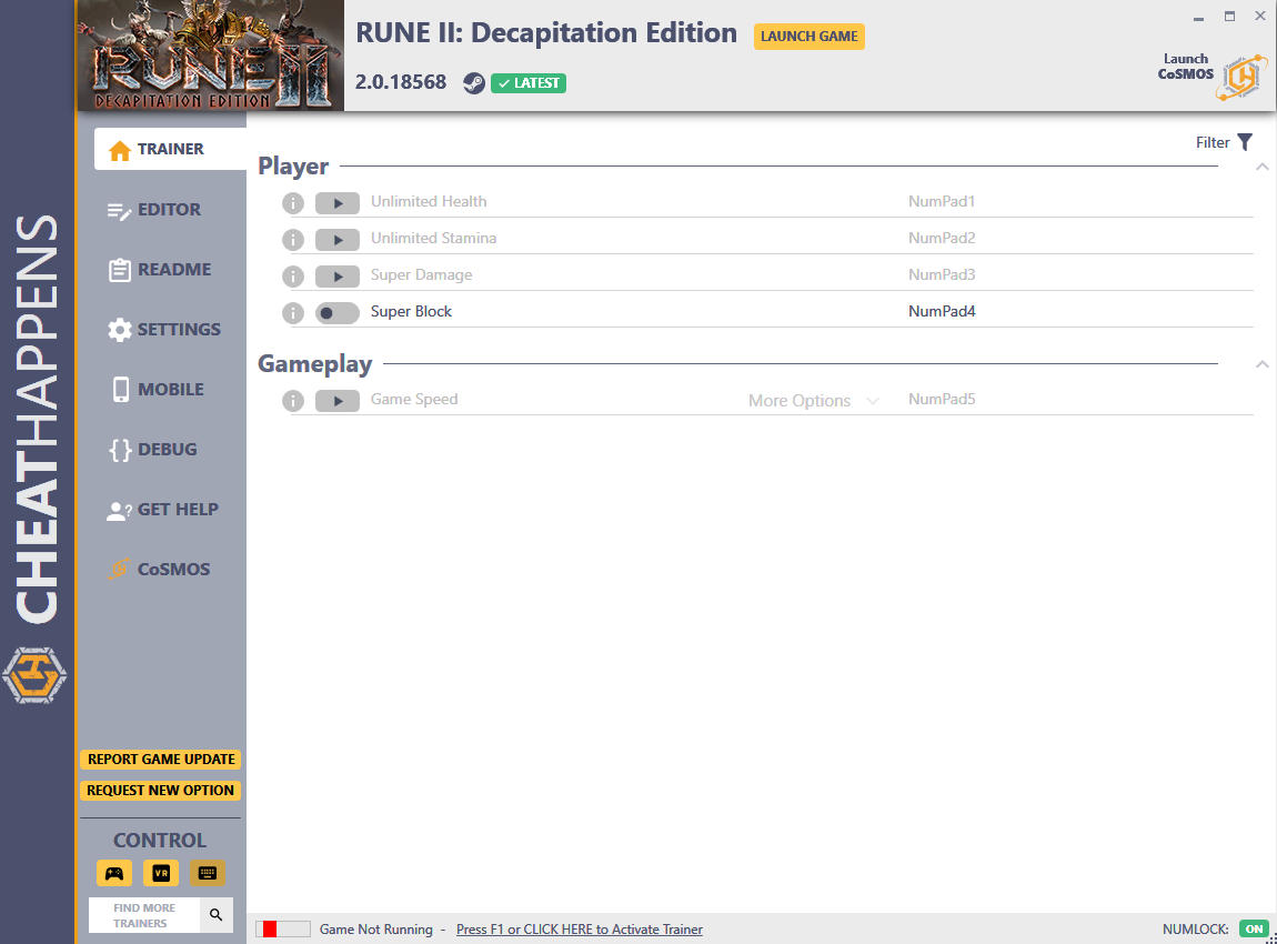 Rune II: Decapitation Edition - Trainer +20 v2.0.18568 {CheatHappens.com}