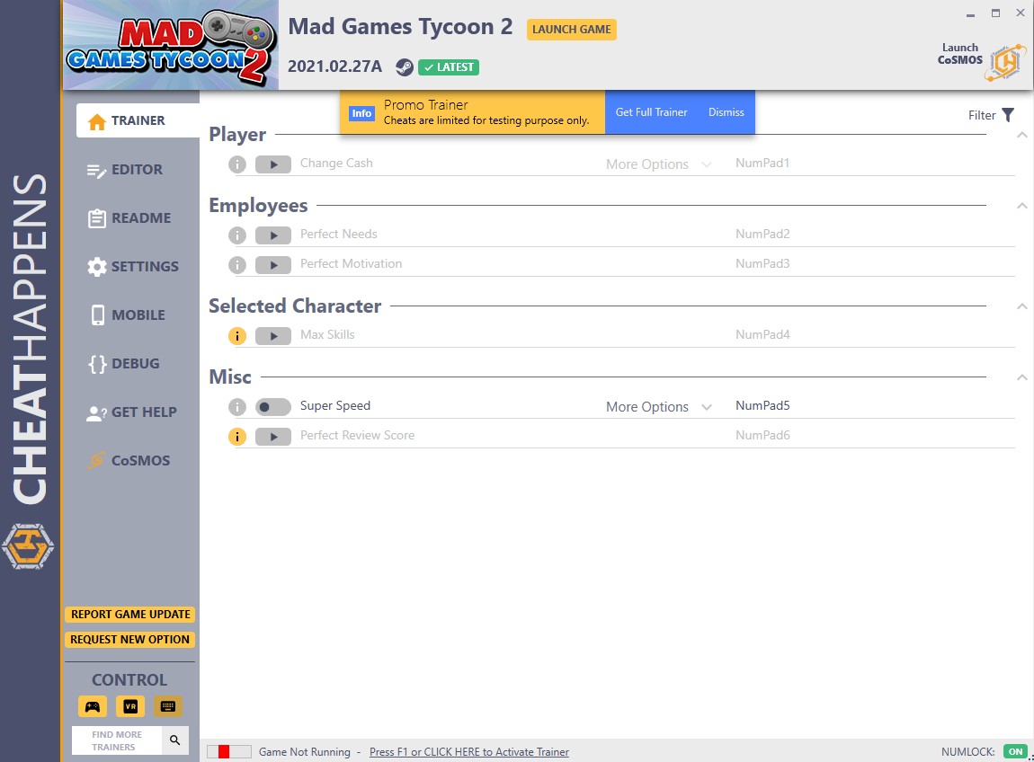 Mad Games Tycoon 2: Trainer +16 v2021.02.27A {CheatHappens.com}