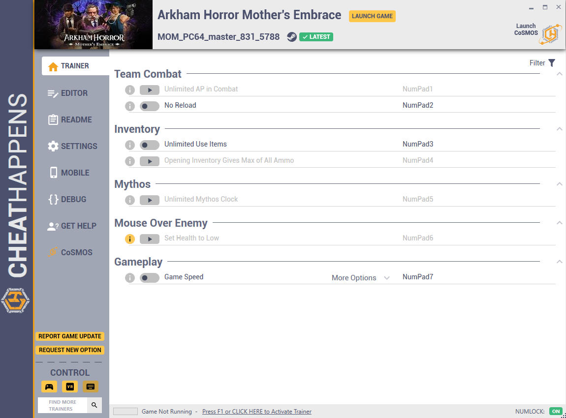 Arkham Horror: Mother's Embrace - Trainer +13 MOM_PC64 master_831_5788 {CheatHappens.com}