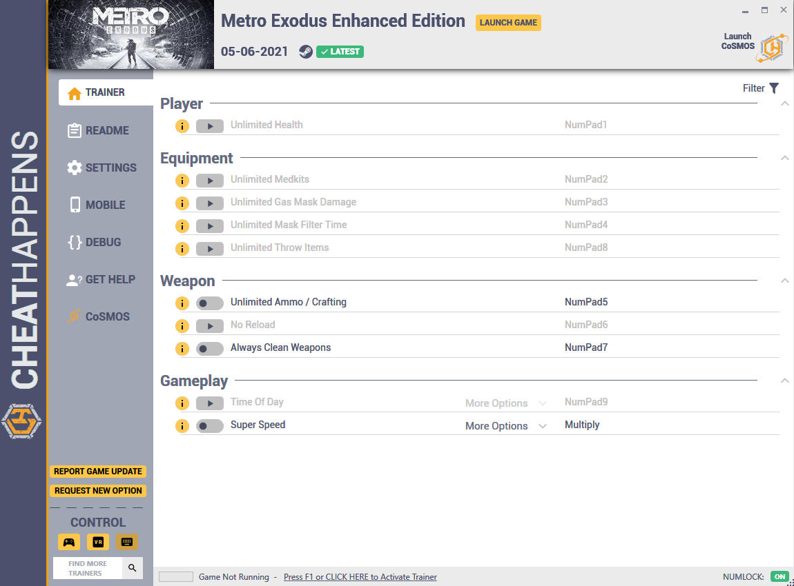 Metro Exodus Enhanced Edition: Trainer +10 v1.0 {CheatHappens.com}