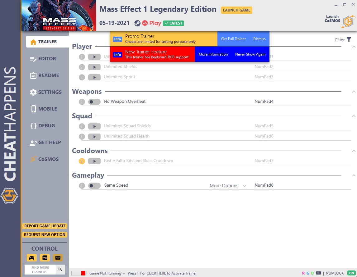 Mass Effect Legendary Edition (Mass Effect 1) HF2: Trainer +19 v1.0 {CheatHappens.com}