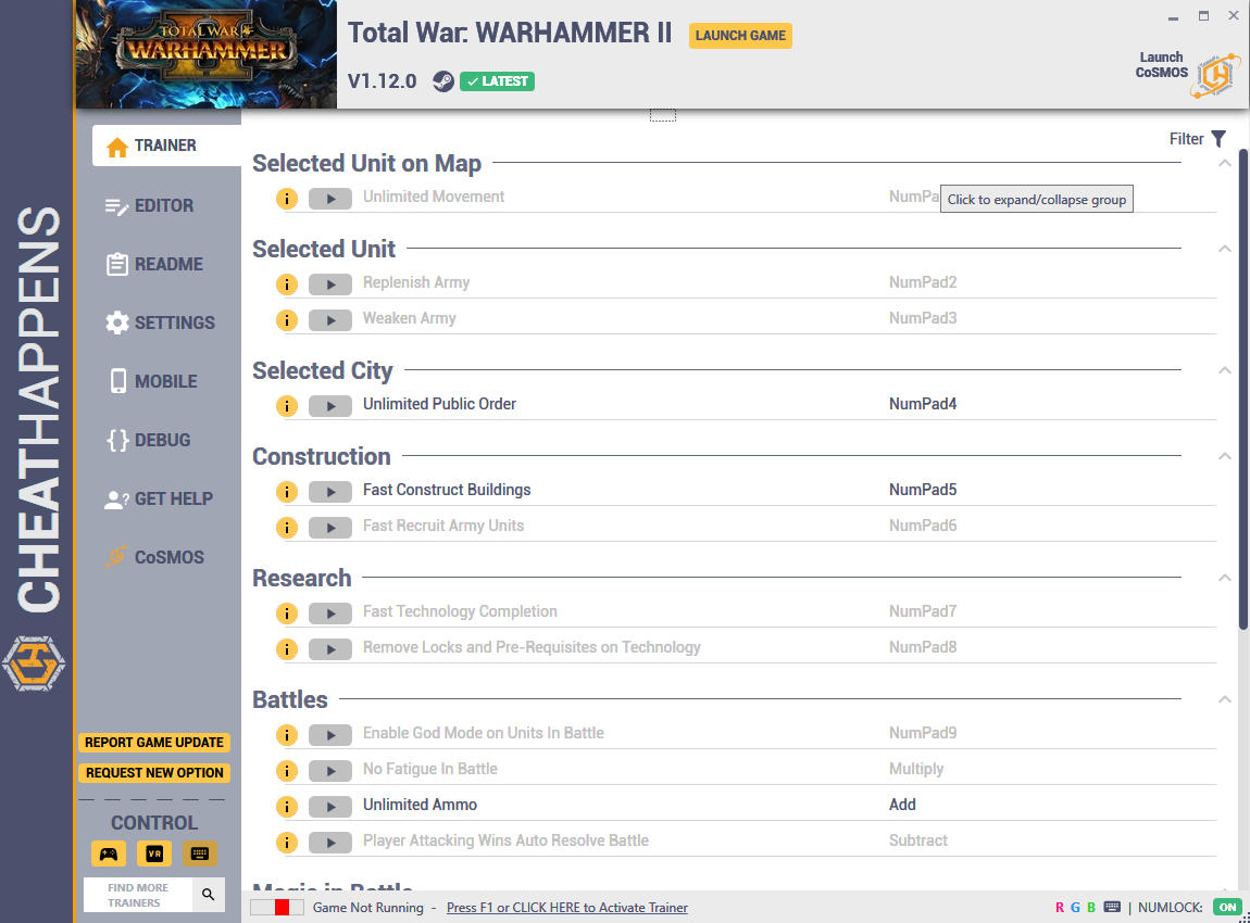 Total War: Warhammer 2 - Trainer +31 v1.12.0 (+THE SILENCE AND THE FURY) {CheatHappens.com}