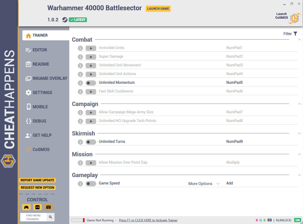 Warhammer 40,000: Battlesector - Trainer +12 v1.0.2 {CheatHappens.com}