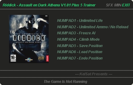 Chronicles of Riddick - Assault on Dark Athena: Trainer (+5) [1.1] {KelSat}