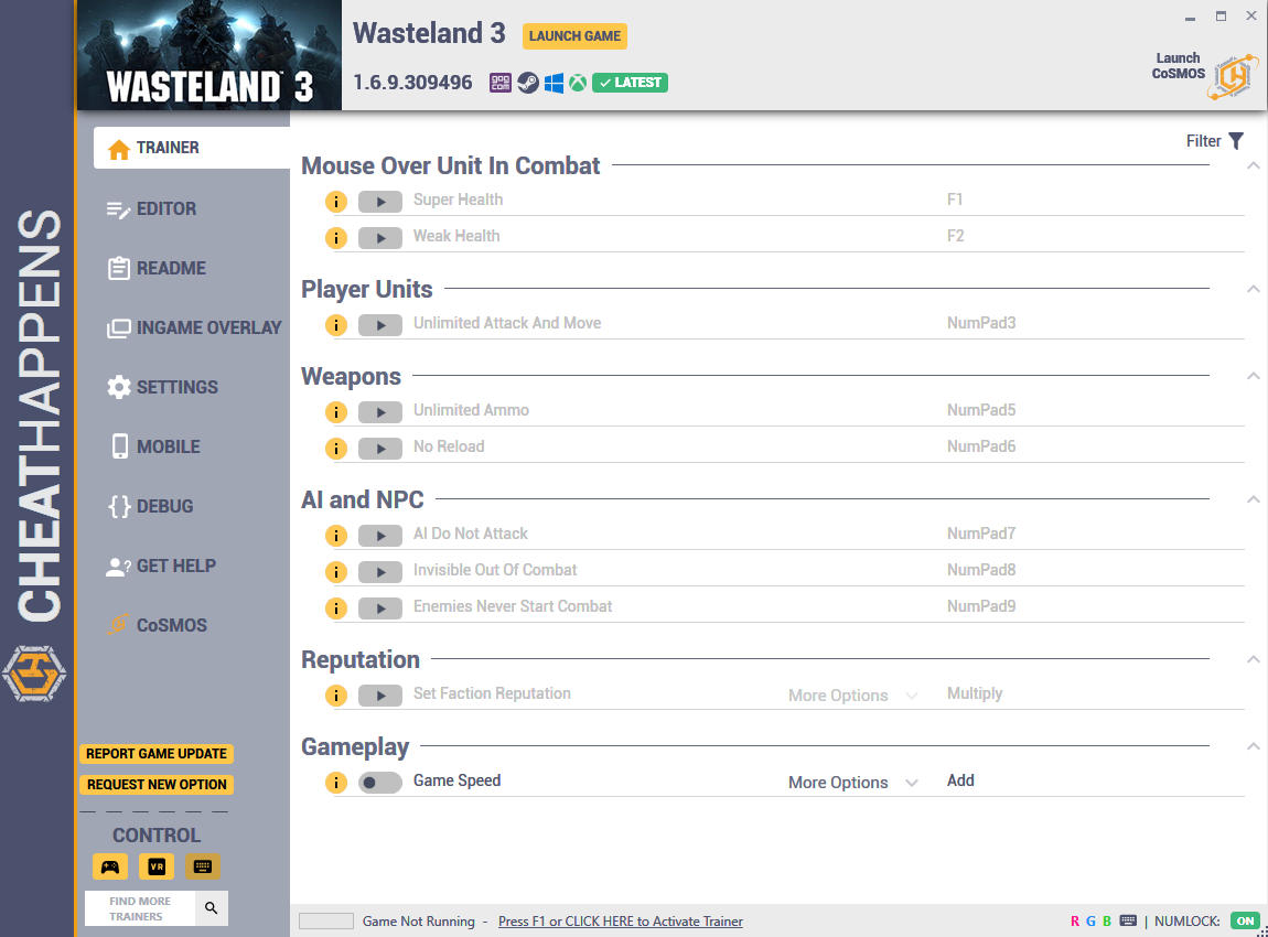 Wasteland 3: Trainer +32 v1.6.9.309496 {CheatHappens.com}