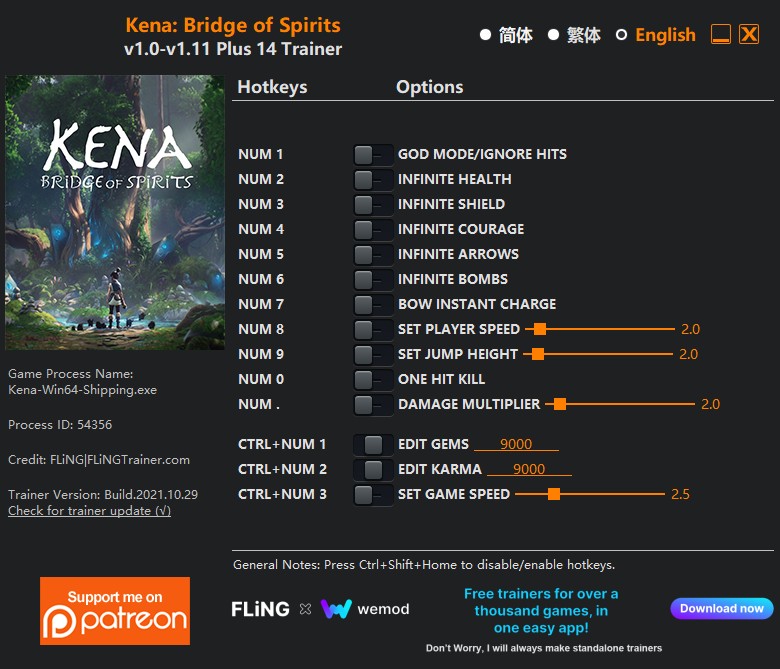 Kena: Bridge of Spirits - Trainer +14 v1.0-v1.11 {FLiNG}