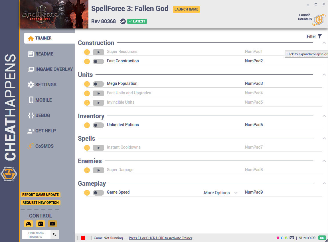 SpellForce 3: Fallen God - Trainer +9 Rev 80368 {CheatHappens.com}